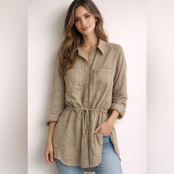 Zara Tops - Zara Modal Collared Button-Up Shirt